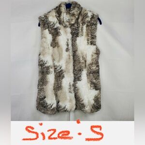 CAbi Textured Brown and Cream Vest sz:small